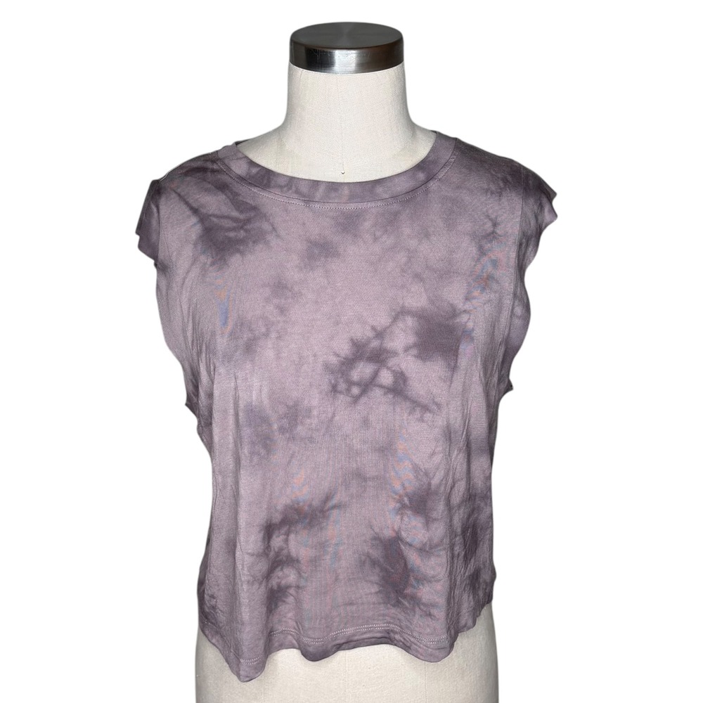 JOYLAB‎ Muscle Tank Purple Tie Dye Cropped Women's Size Medium Crop Workout Gym